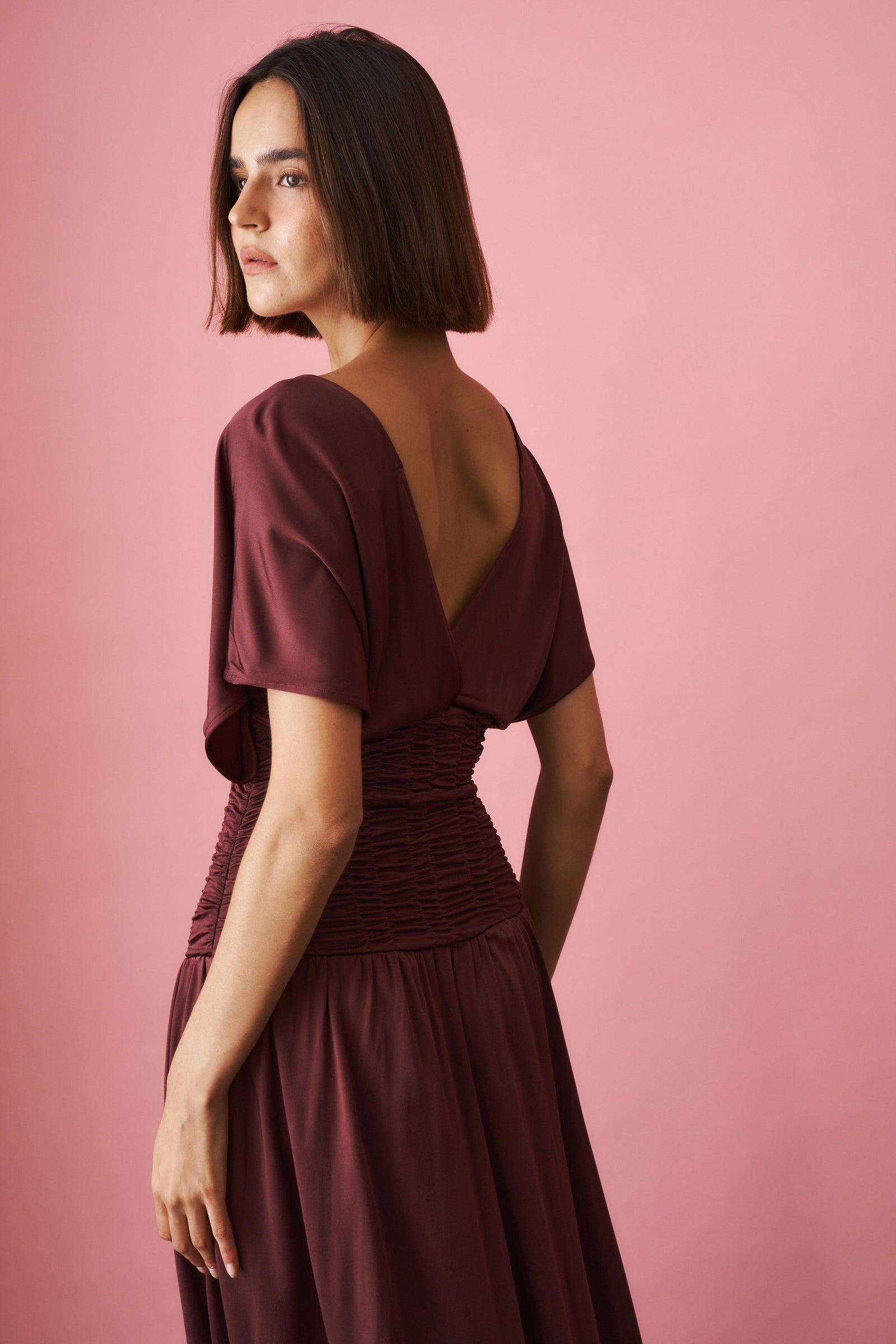 Anara Dress Merlot - DÉSORDRE