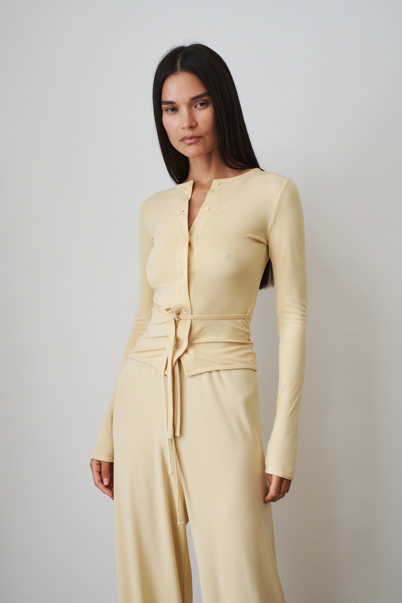 Long Sleeve Tie Button Up - DÉSORDRE