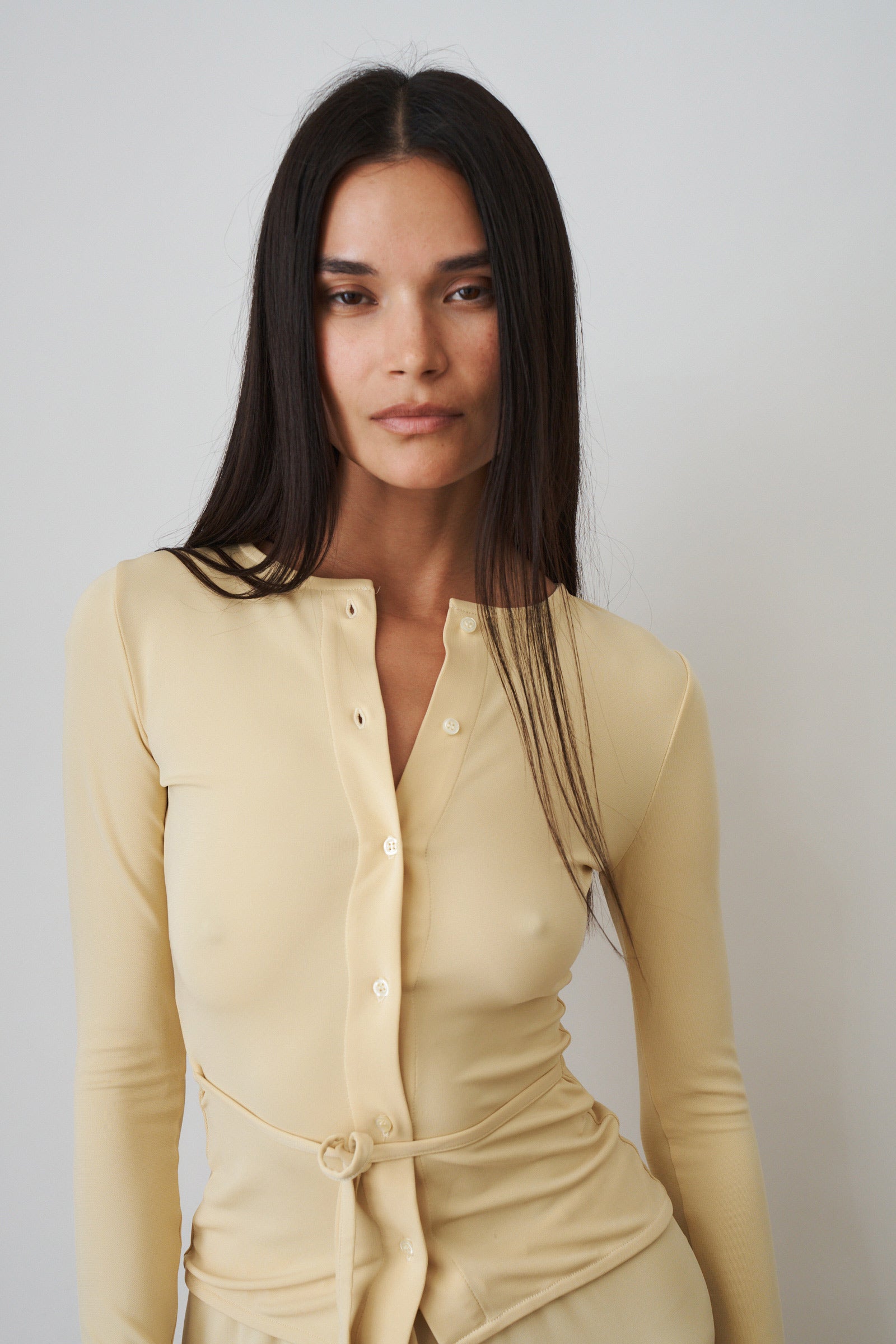 Long Sleeve Tie Button Up - DÉSORDRE