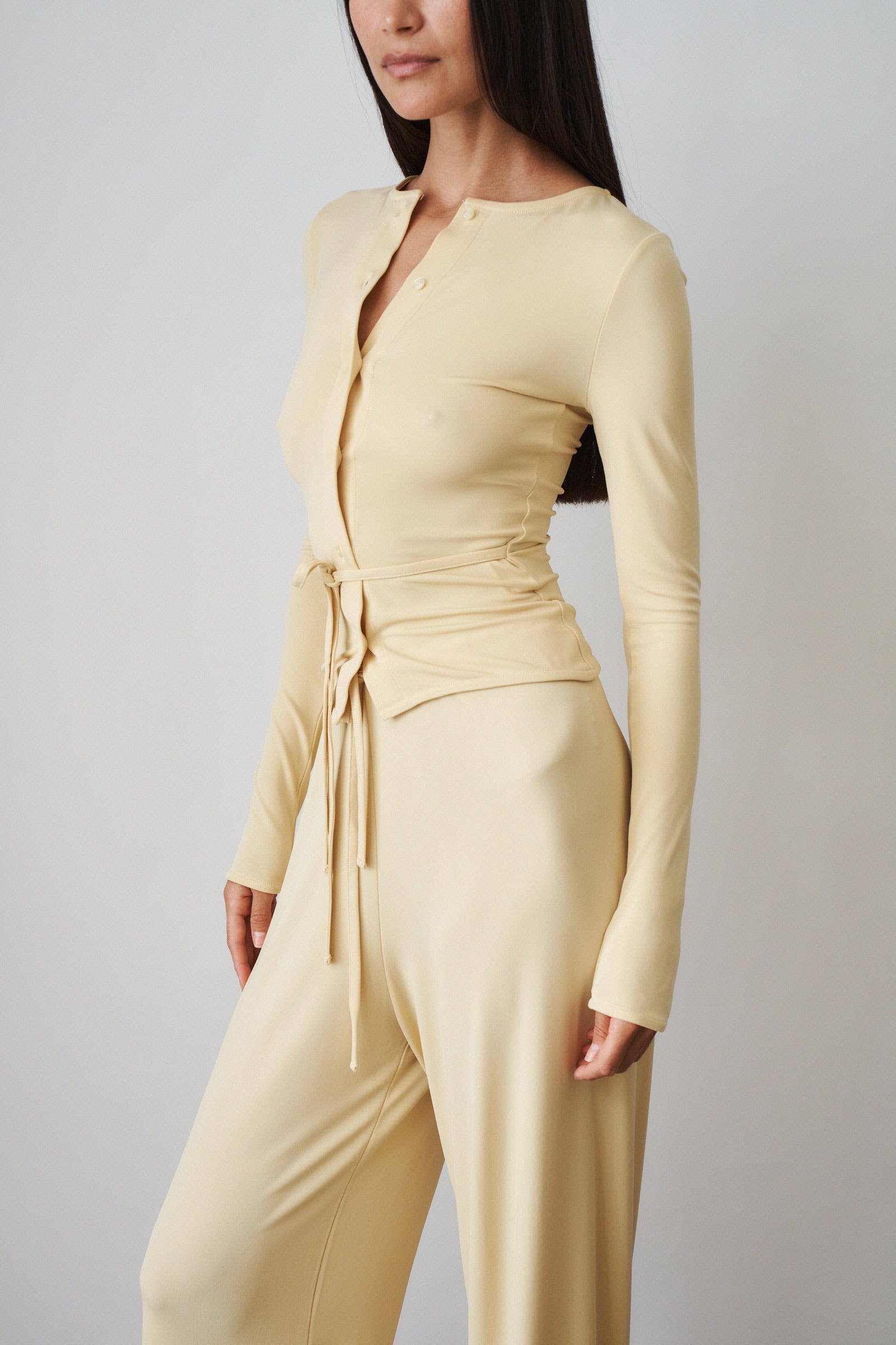 Long Sleeve Tie Button Up - DÉSORDRE