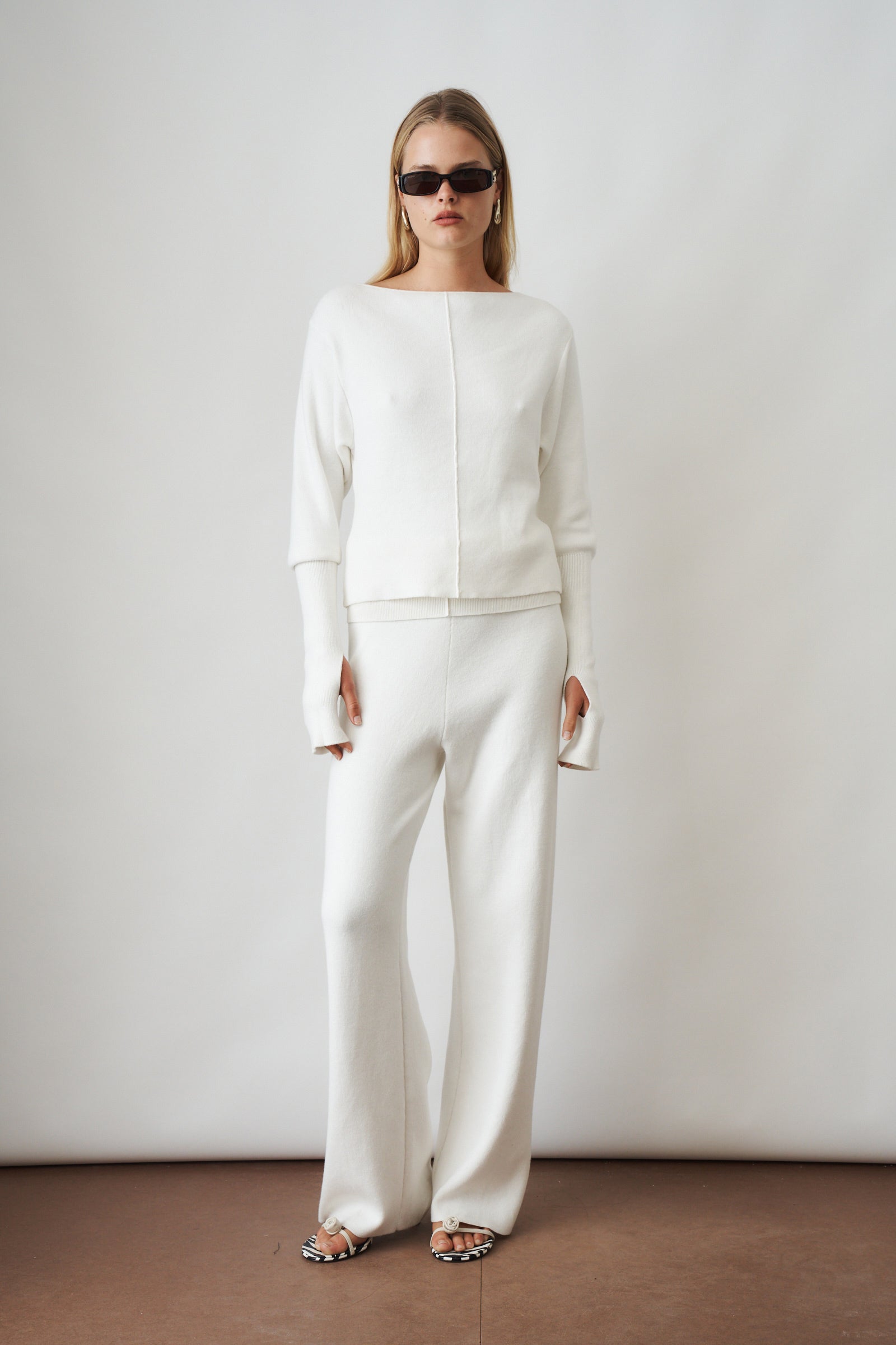 Off Shoulder Seam Long Sleeve Top - DÉSORDRE