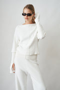Off Shoulder Seam Long Sleeve Top - DÉSORDRE