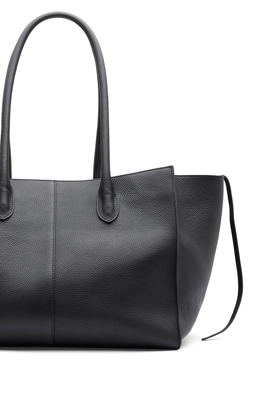 7.44 Black Soft Grained Large Tote