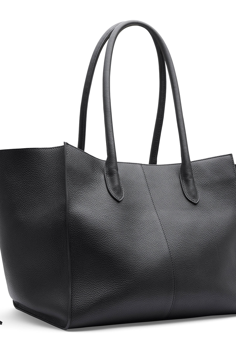 7.44 Black Soft Grained Large Tote