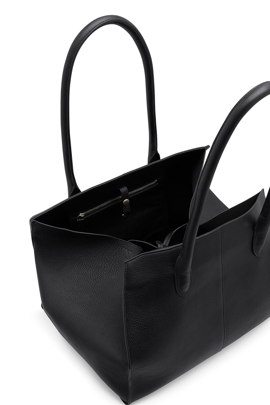 7.44 Black Soft Grained Large Tote