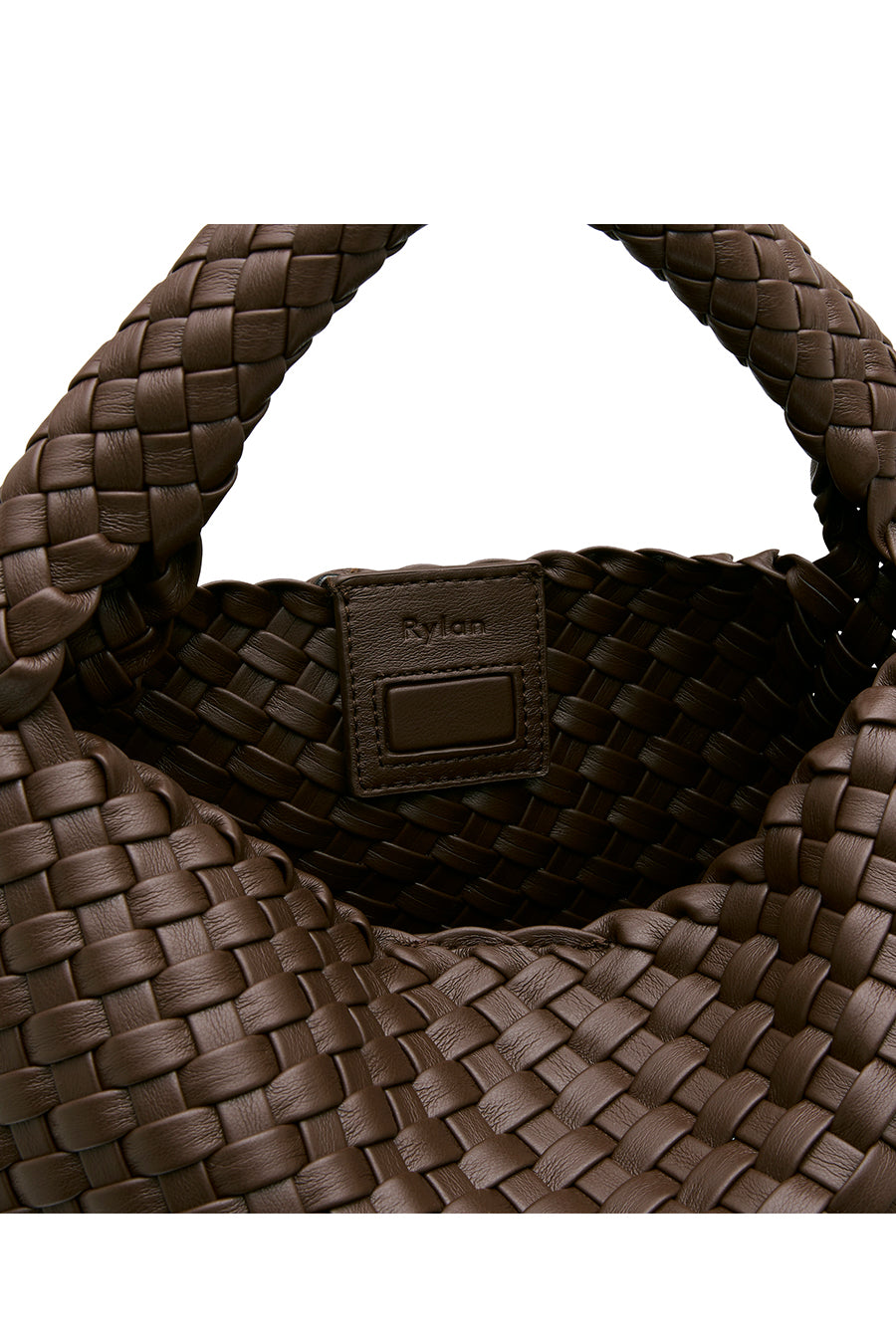 19.58 Brown Recycled Alt-Leather Woven Small Tote