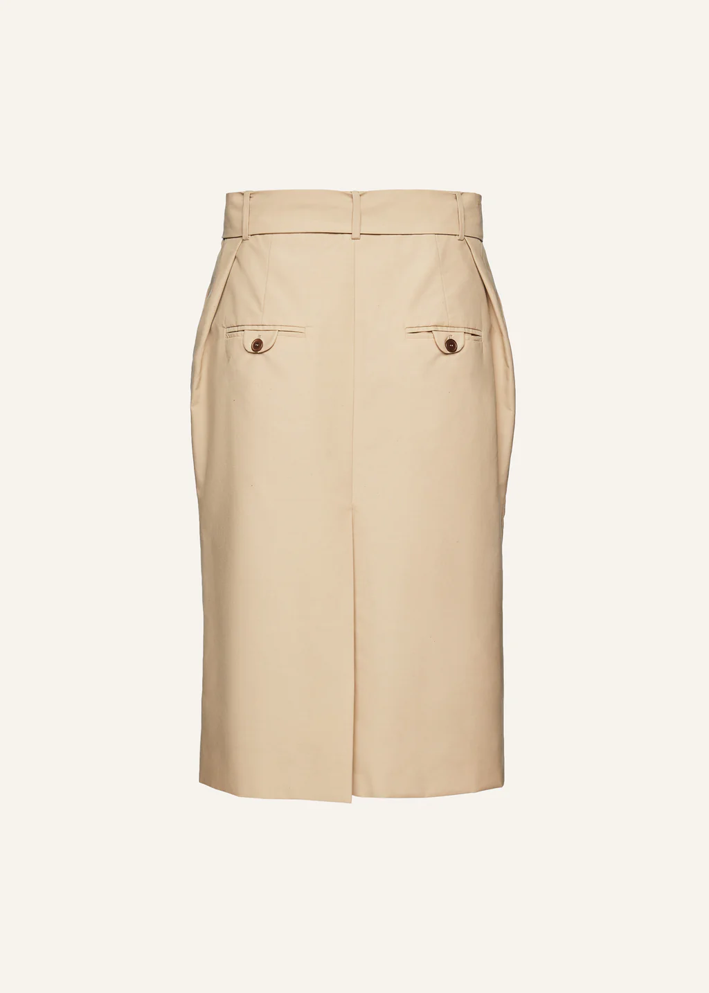 Belted Beige Midi Skirt - Désordre Boutique