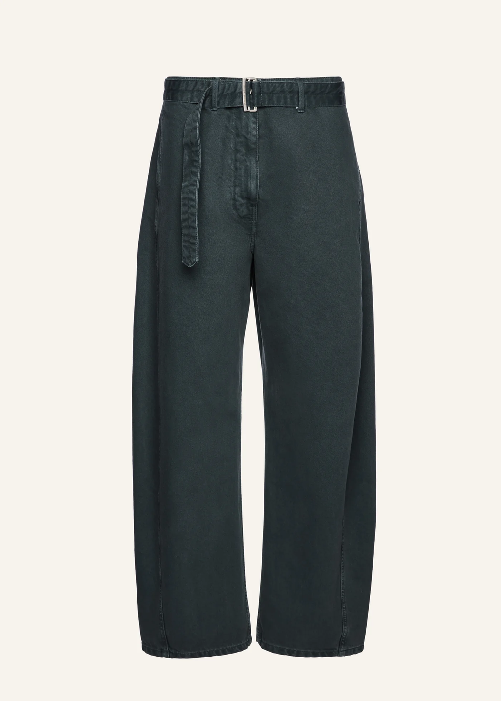 Belted Loose Fit Green Denim Pants - Désordre Boutique