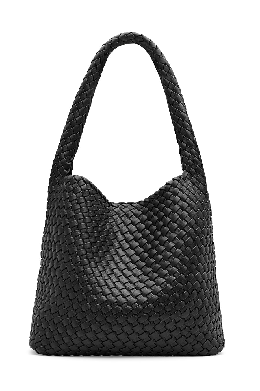 20.57 Black Recycled Alt-Leather Woven Large Tote