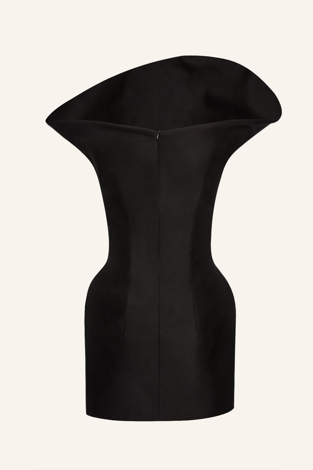 Exaggerated Bustier Black Dress