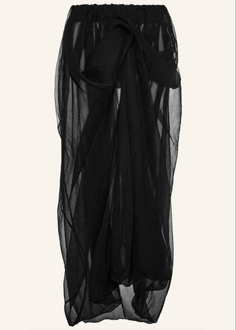 Sheer Midi Black Skirt