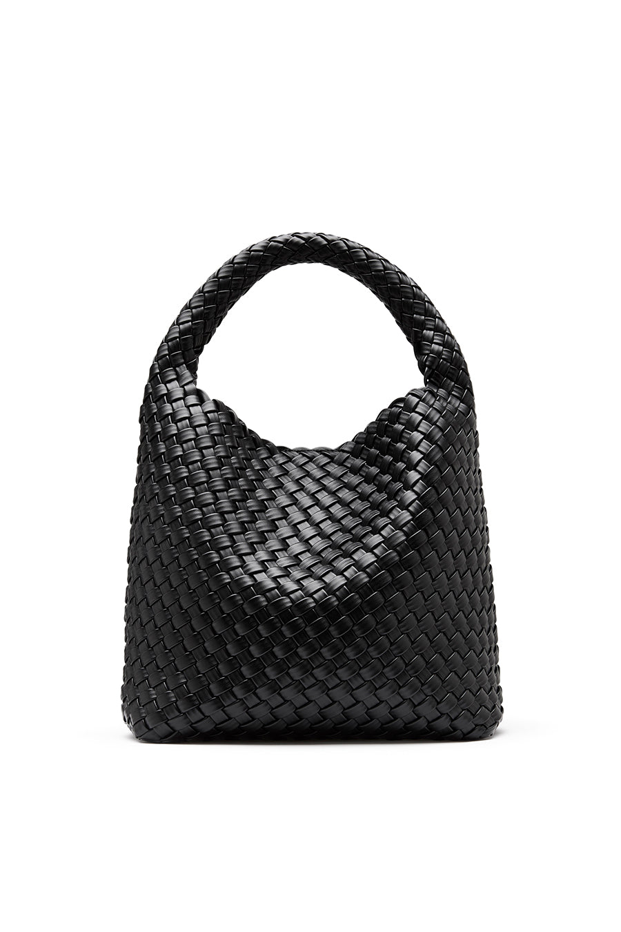 19.57 Black Recycled Alt-Leather Woven Small Tote