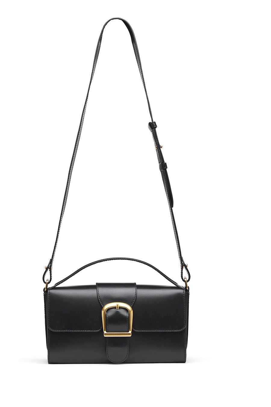 11.1 Black Mini Satchel with Flat Handle