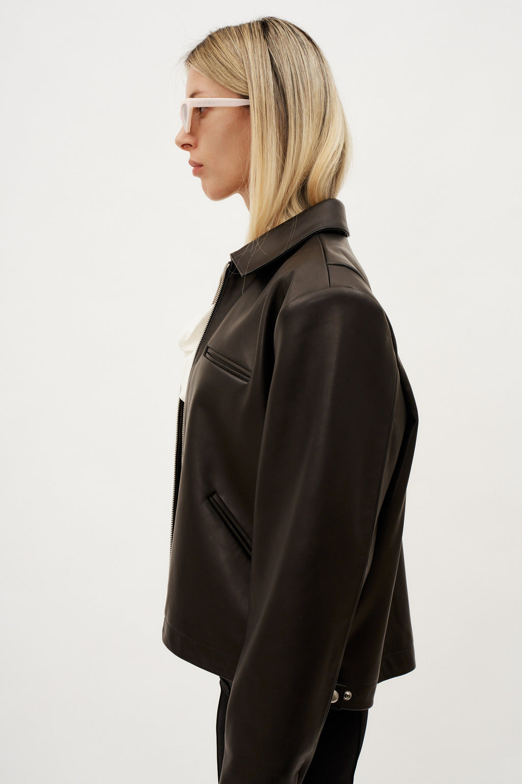 Boxy Leather Zip Black Jacket - Désordre Boutique