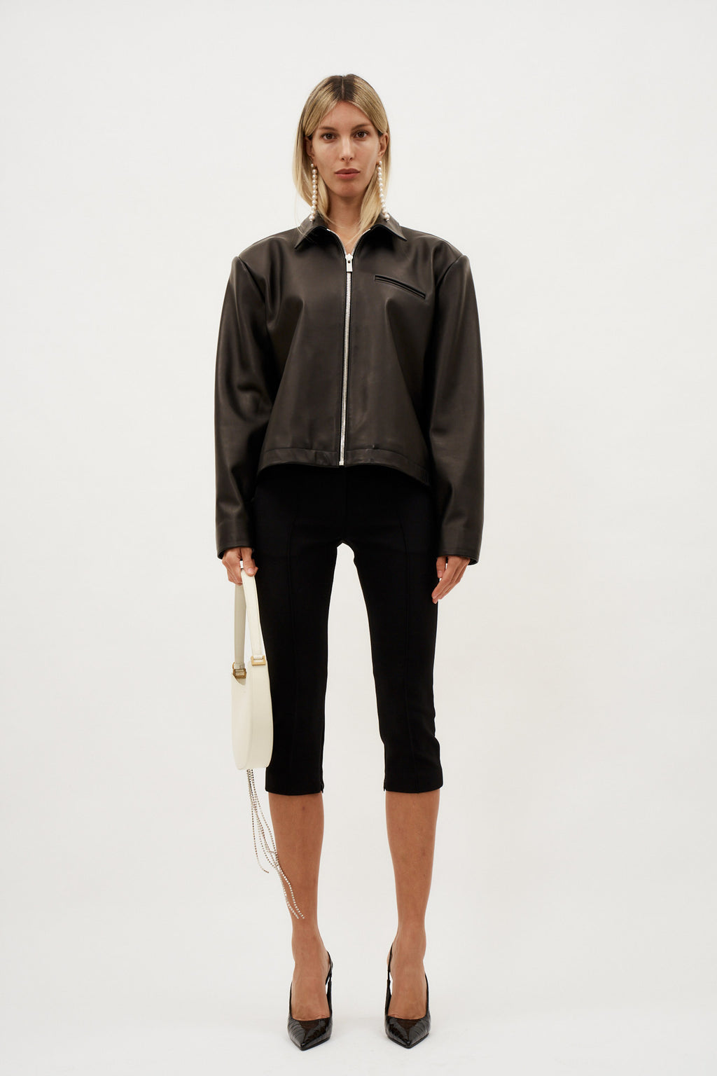 Boxy Leather Zip Black Jacket - Désordre Boutique