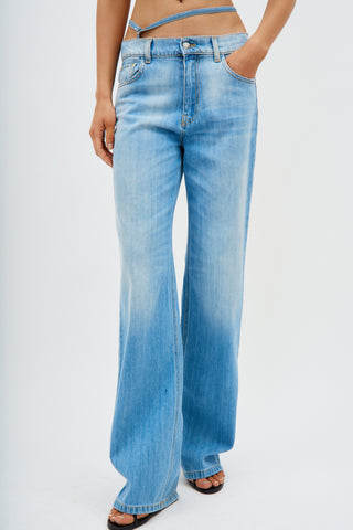 Boyfriend Jeans With Hip Straps Blue - Désordre Boutique