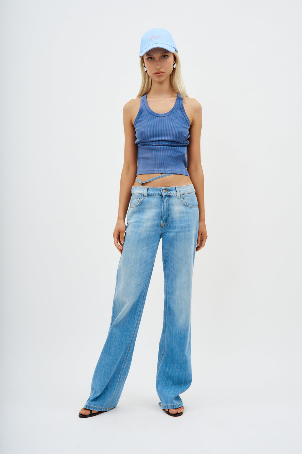 Boyfriend Jeans With Hip Straps Blue - Désordre Boutique