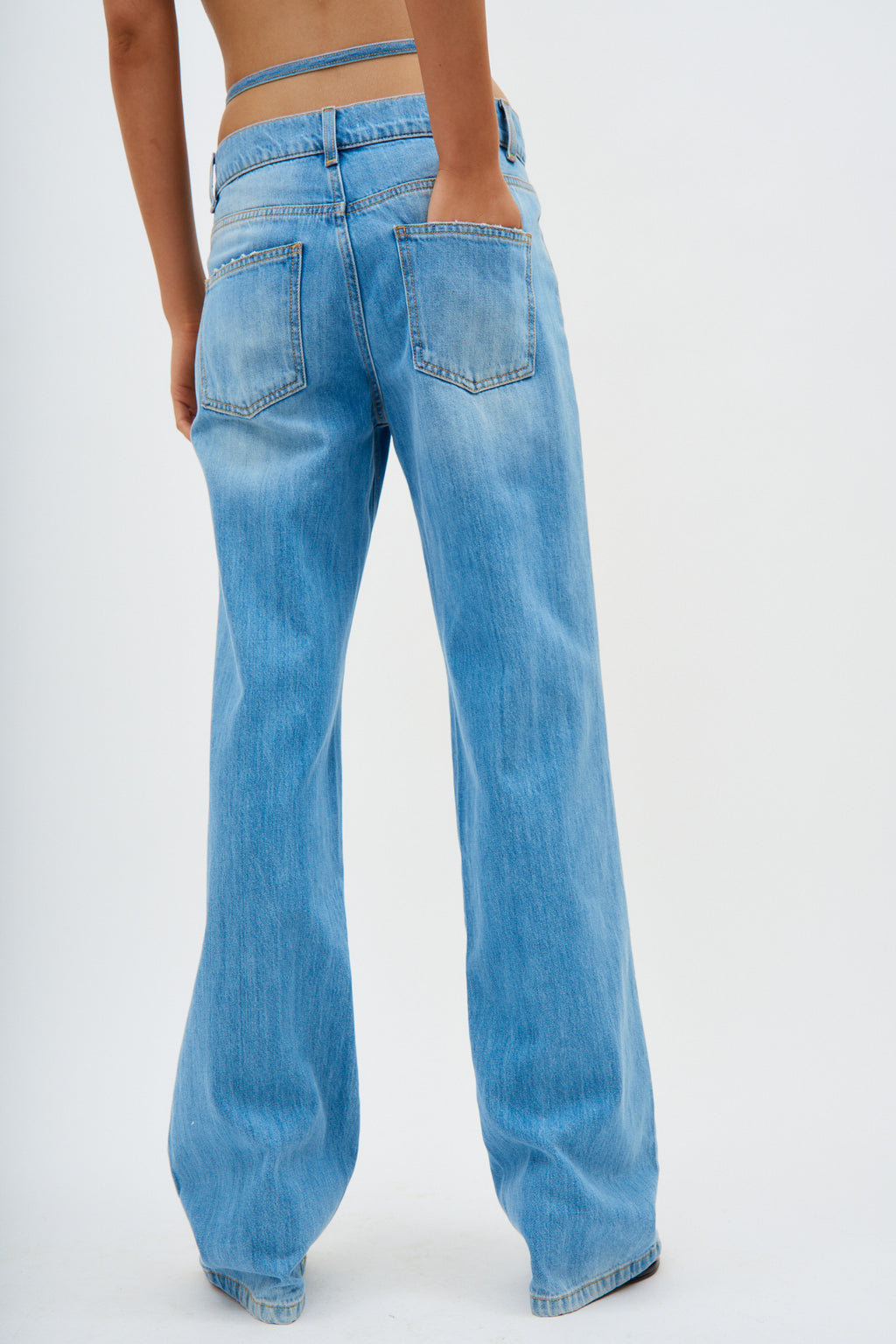 Boyfriend Jeans With Hip Straps Blue - Désordre Boutique