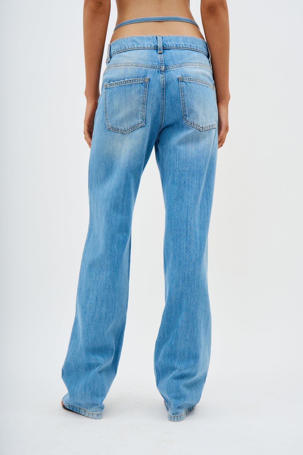 Boyfriend Jeans With Hip Straps Blue - Désordre Boutique