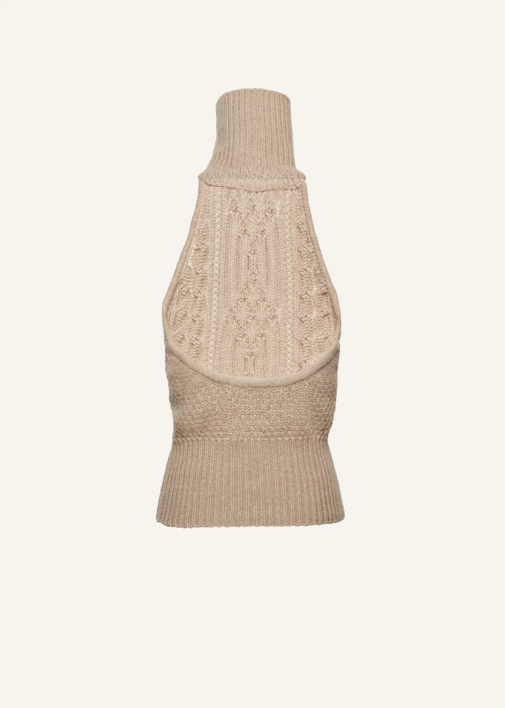 Braid Knit Cashmere Halter Beige Top - Désordre Boutique