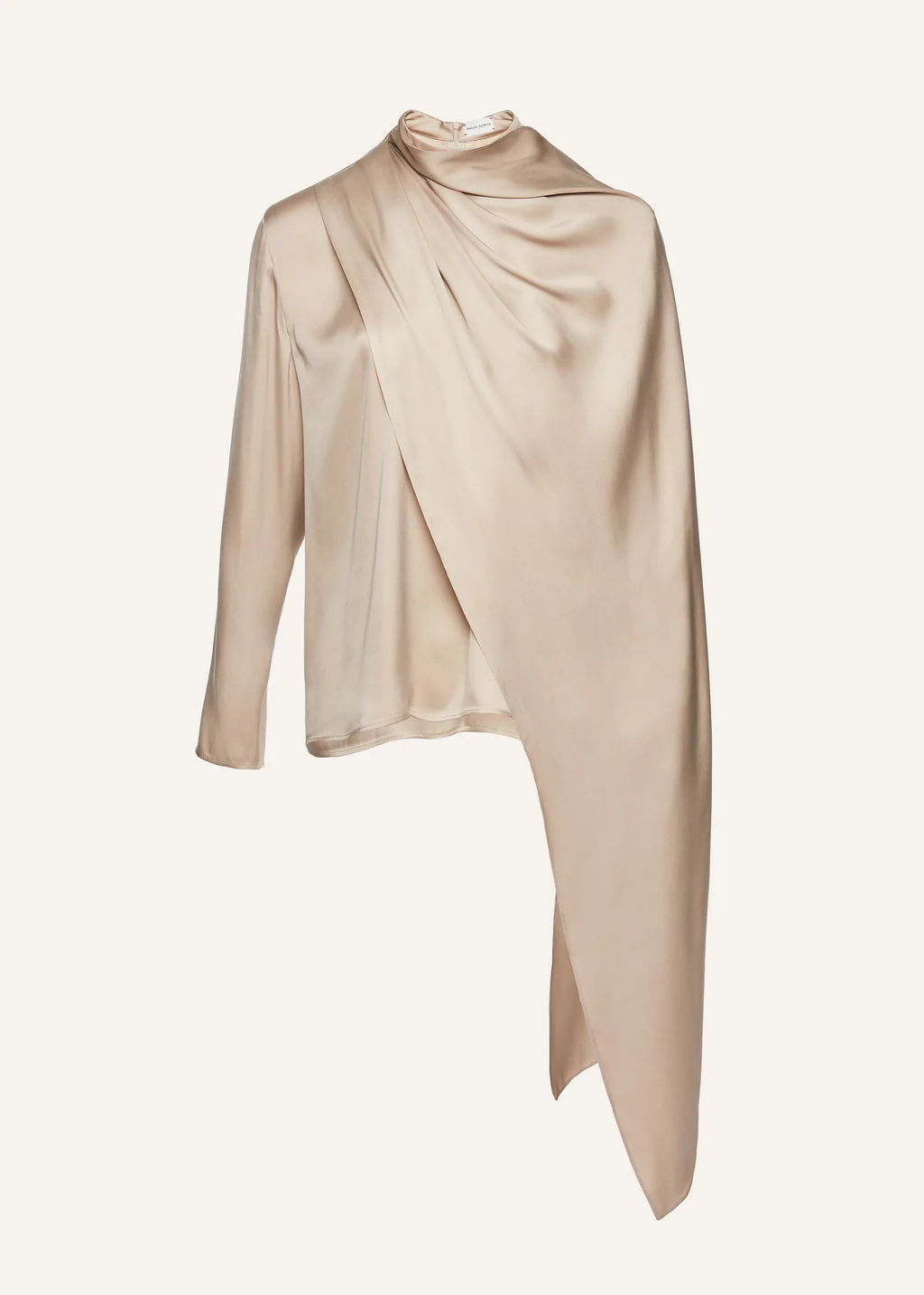 Cape Effect Silk Beige Blouse - Désordre Boutique