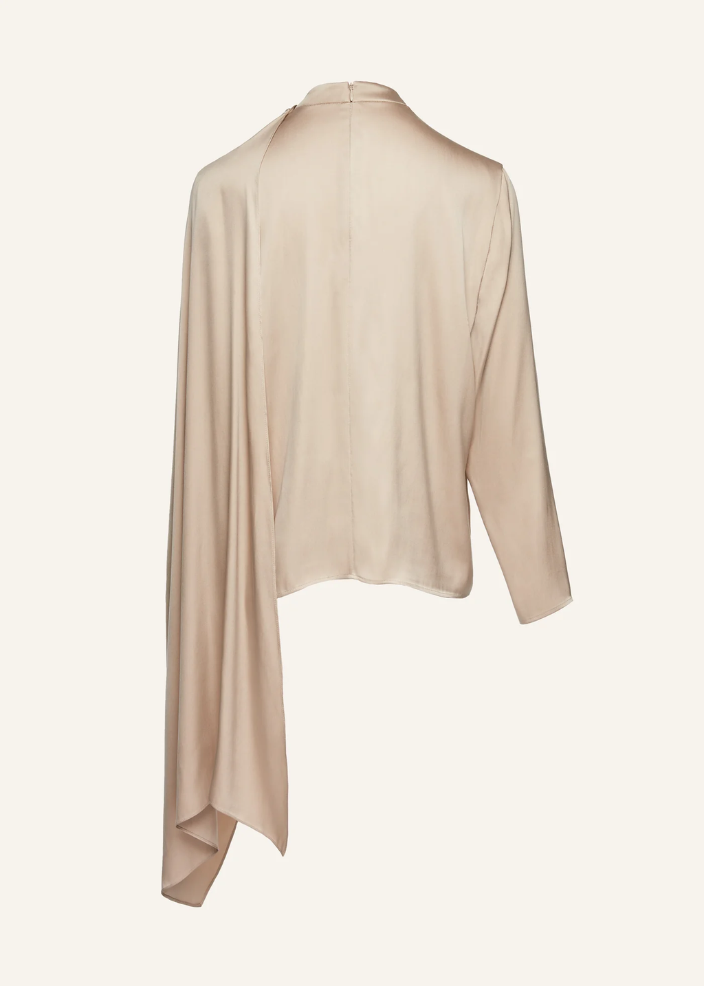 Cape Effect Silk Beige Blouse - Désordre Boutique