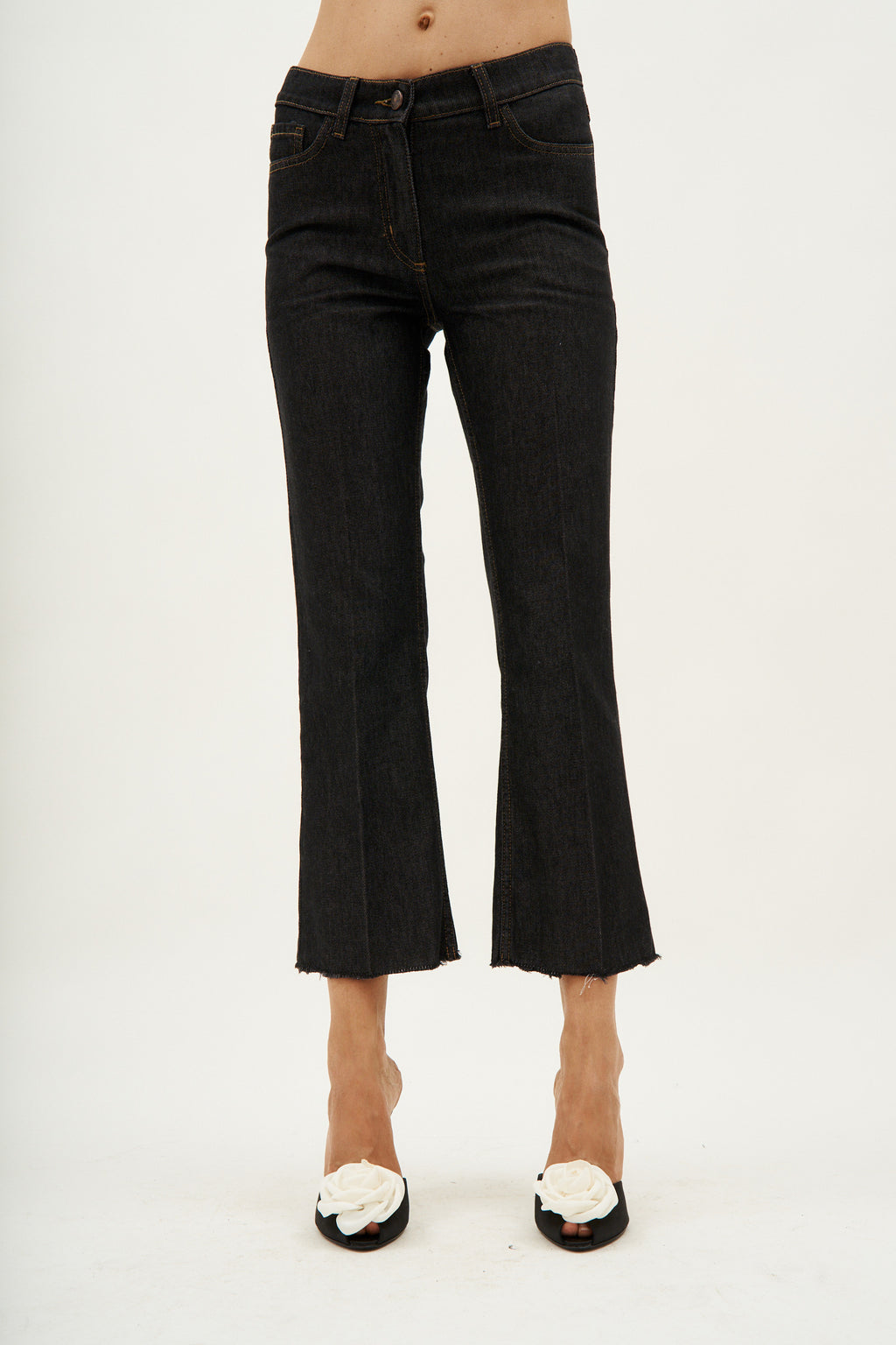 Capri Denim Black Pants - Désordre Boutique