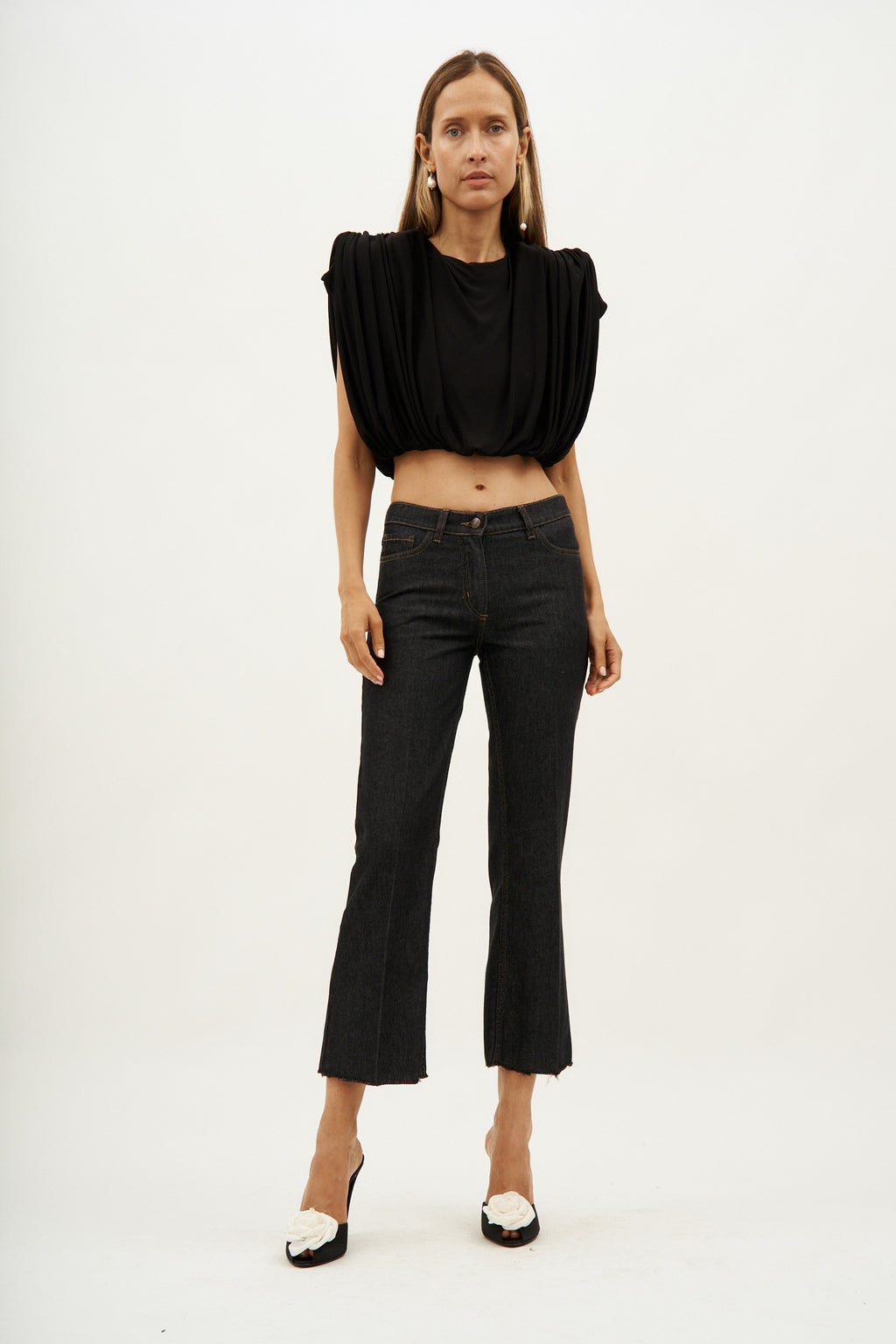 Capri Denim Black Pants - Désordre Boutique