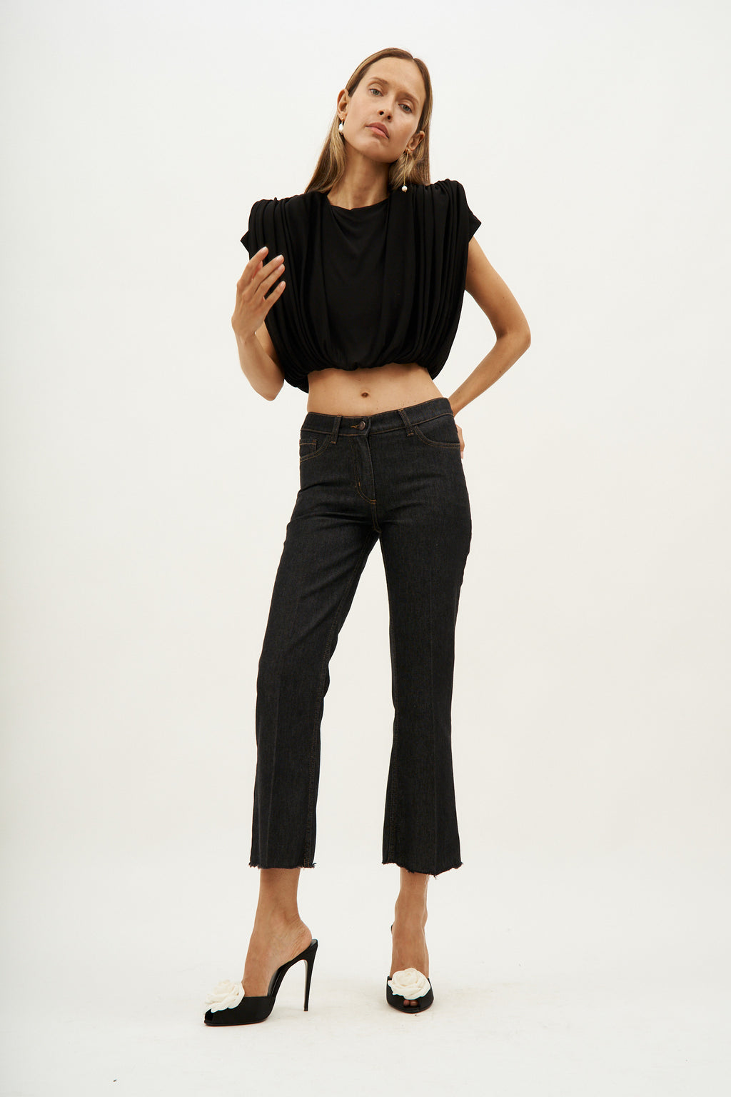 Capri Denim Black Pants - Désordre Boutique