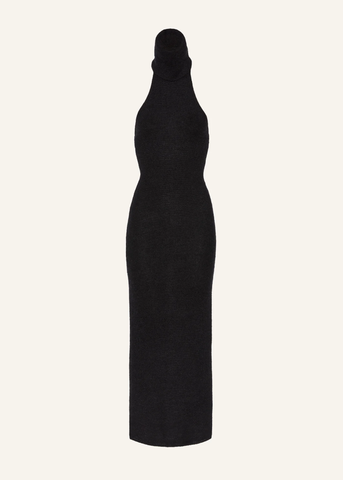 Cashmere Halter Neck Maxi Black Dress - Désordre Boutique