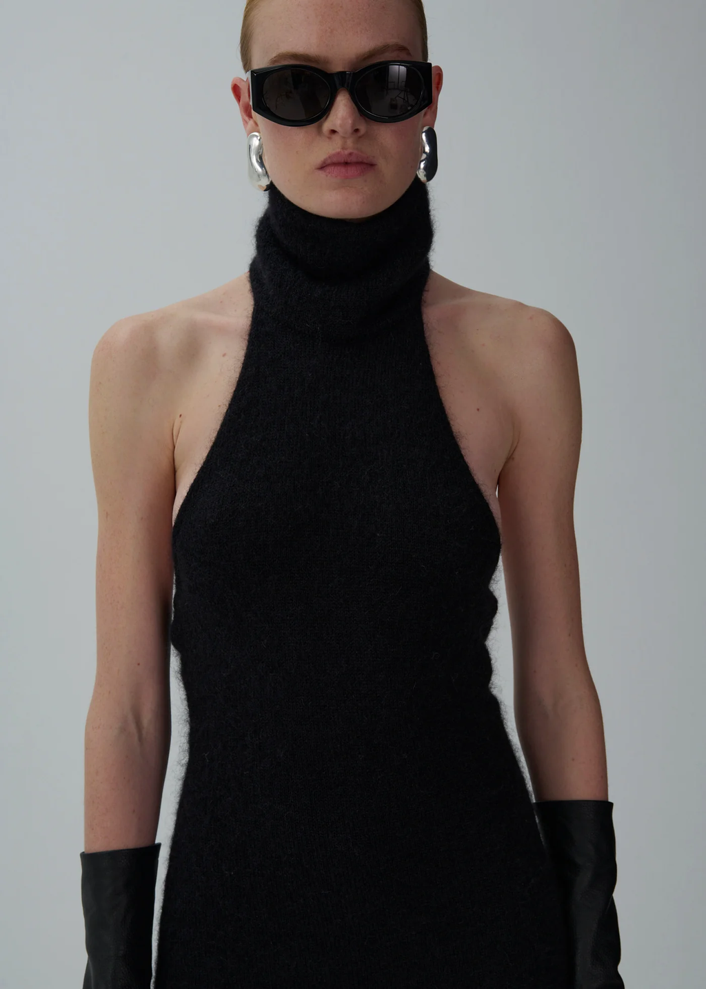 Cashmere Halter Neck Maxi Black Dress - Désordre Boutique