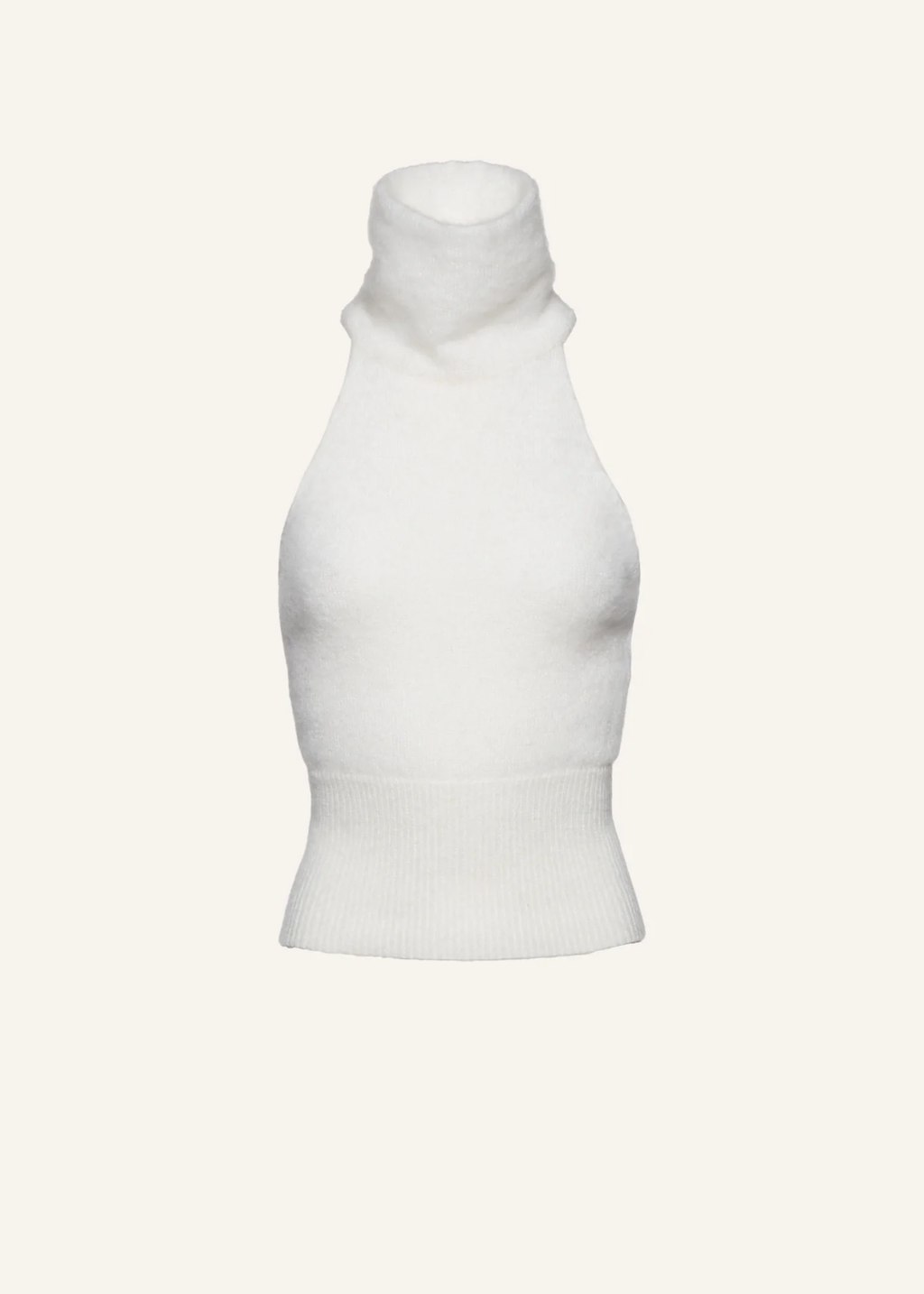 Cashmere High Neck Halter White Top - Désordre Boutique