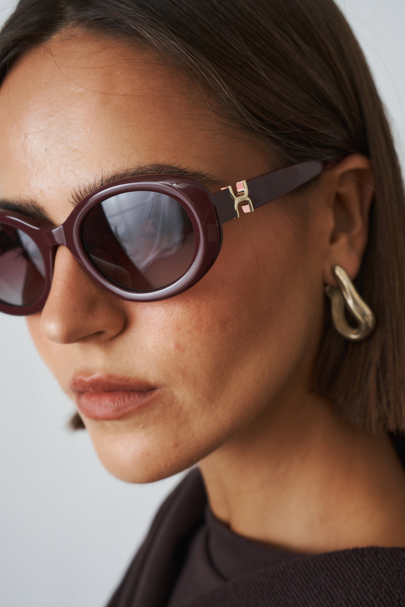 Plum Oval Sunglasses