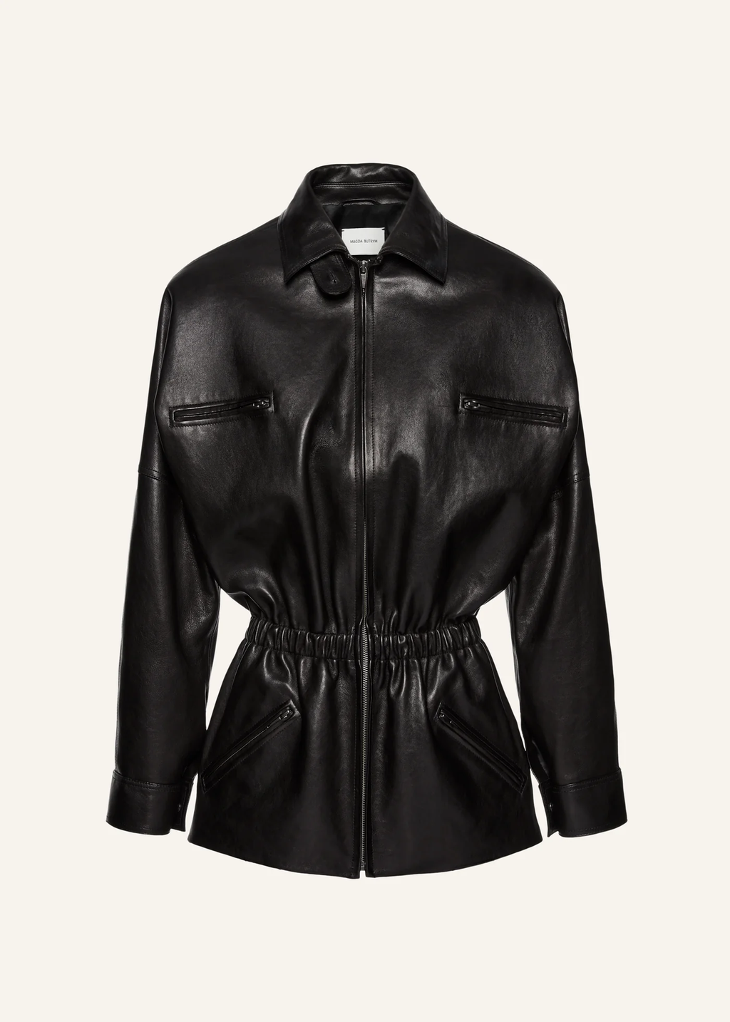 Cinched Leather Black Jacket - Désordre Boutique