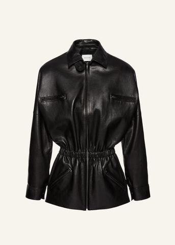 Cinched Leather Black Jacket - Désordre Boutique