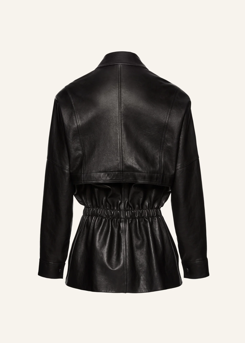 Cinched Leather Black Jacket - Désordre Boutique