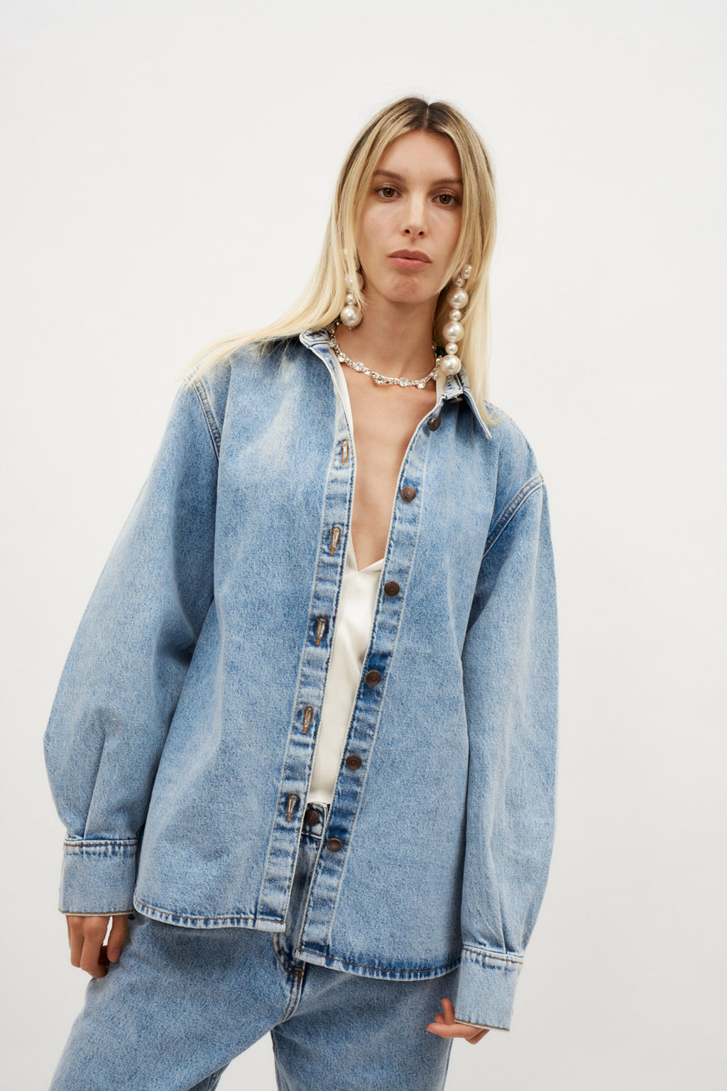 Classic Oversized Denim Faded Blue Shirt - Désordre Boutique