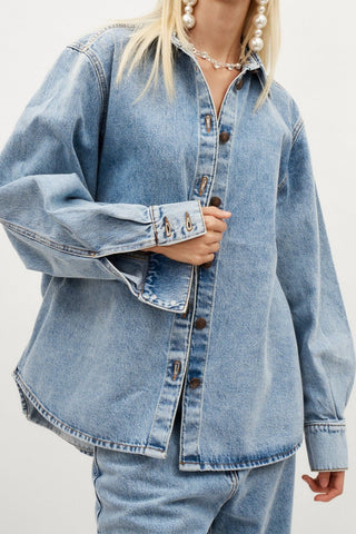 Classic Oversized Denim Faded Blue Shirt - Désordre Boutique