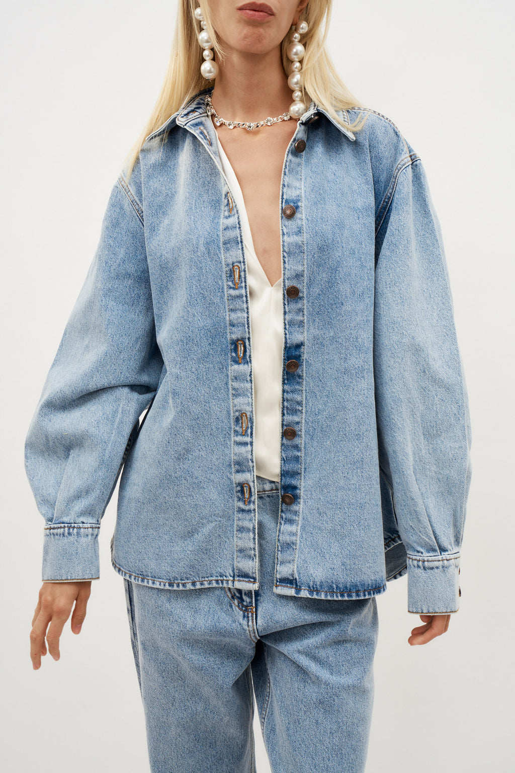 Classic Oversized Denim Faded Blue Shirt - Désordre Boutique