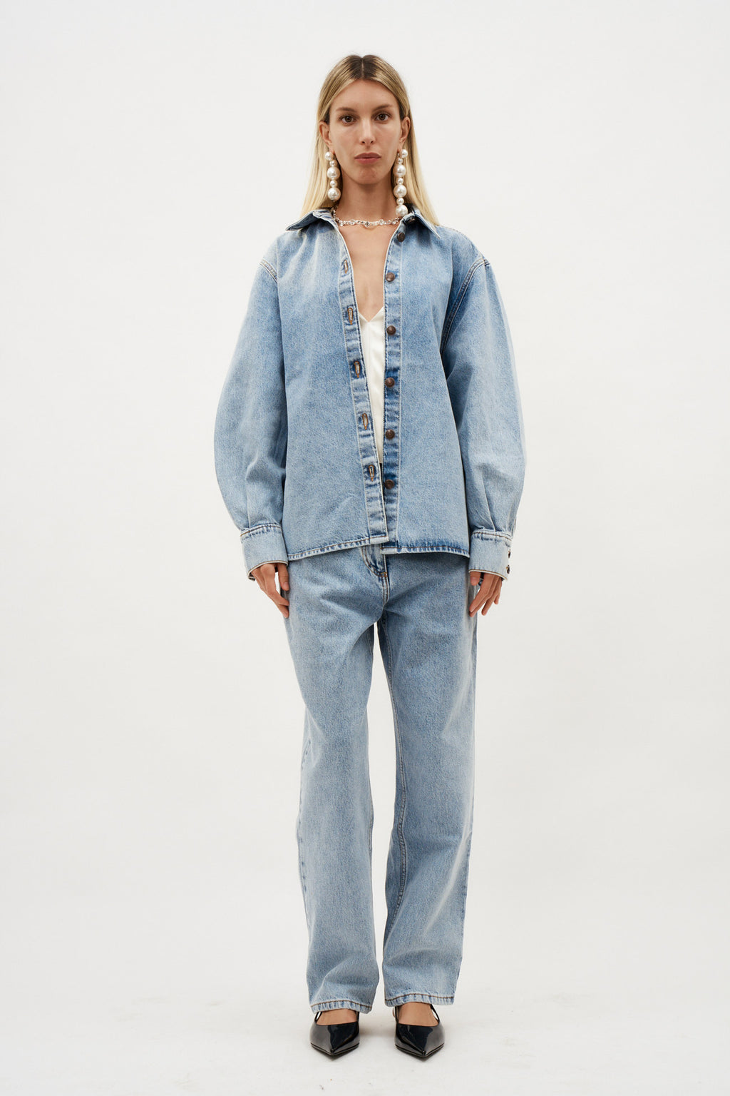 Classic Oversized Denim Faded Blue Shirt - Désordre Boutique