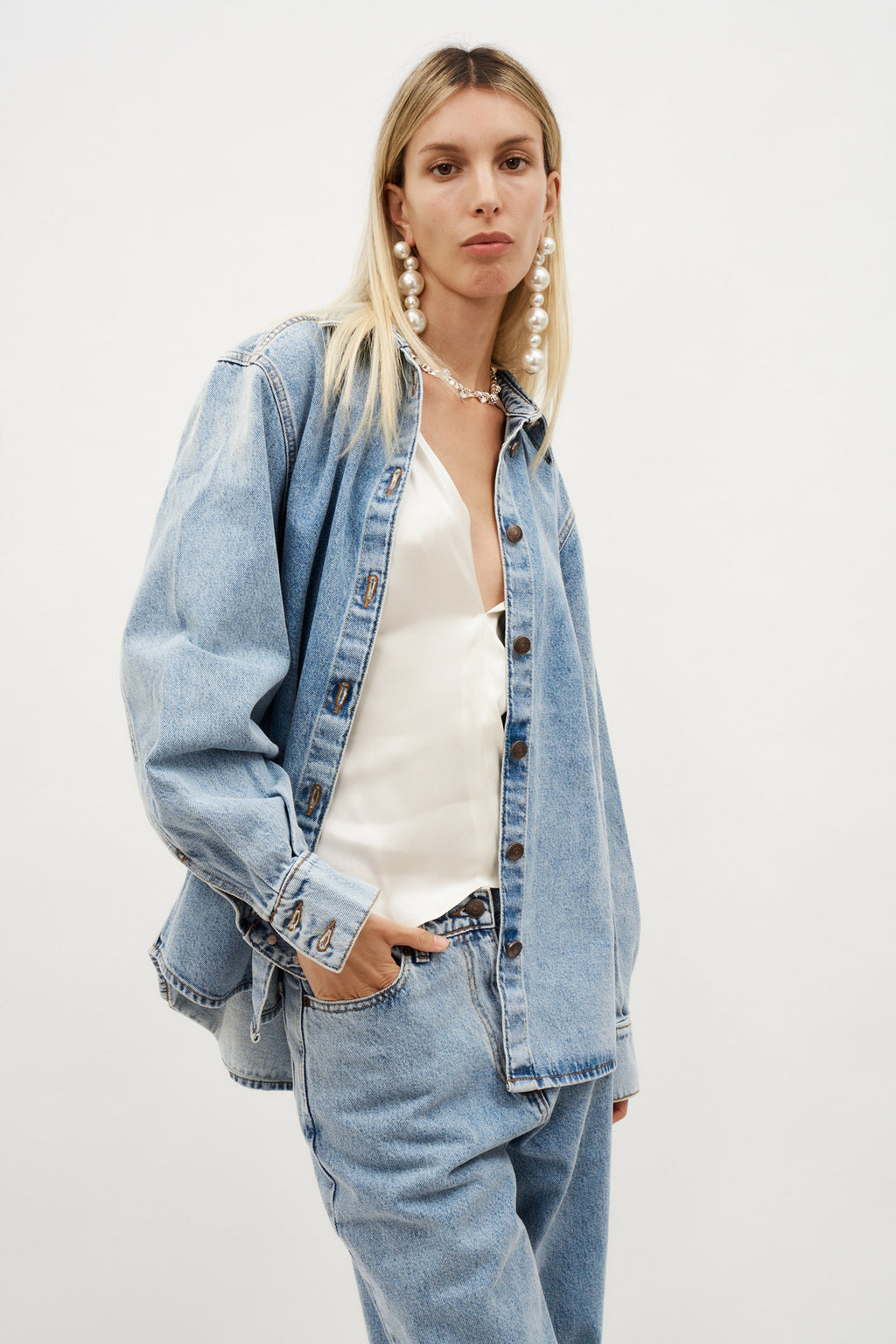 Classic Oversized Denim Faded Blue Shirt - Désordre Boutique