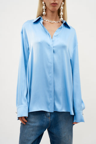 Classic Silk Blue Shirt - Désordre Boutique