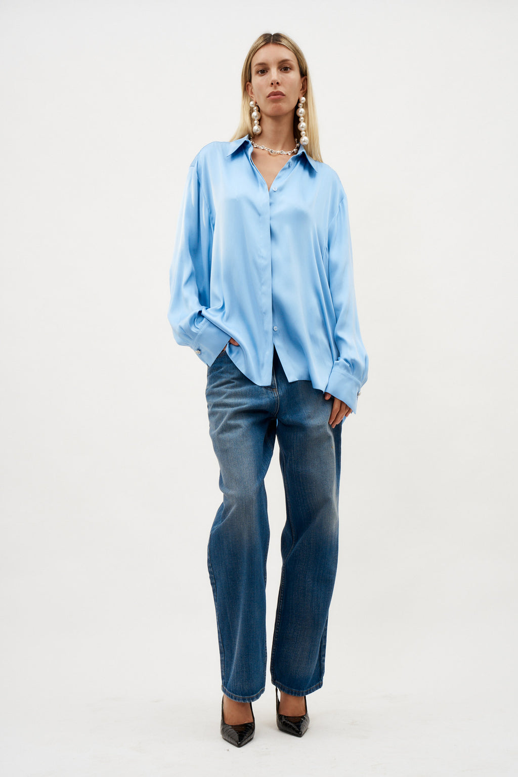 Classic Silk Blue Shirt - Désordre Boutique