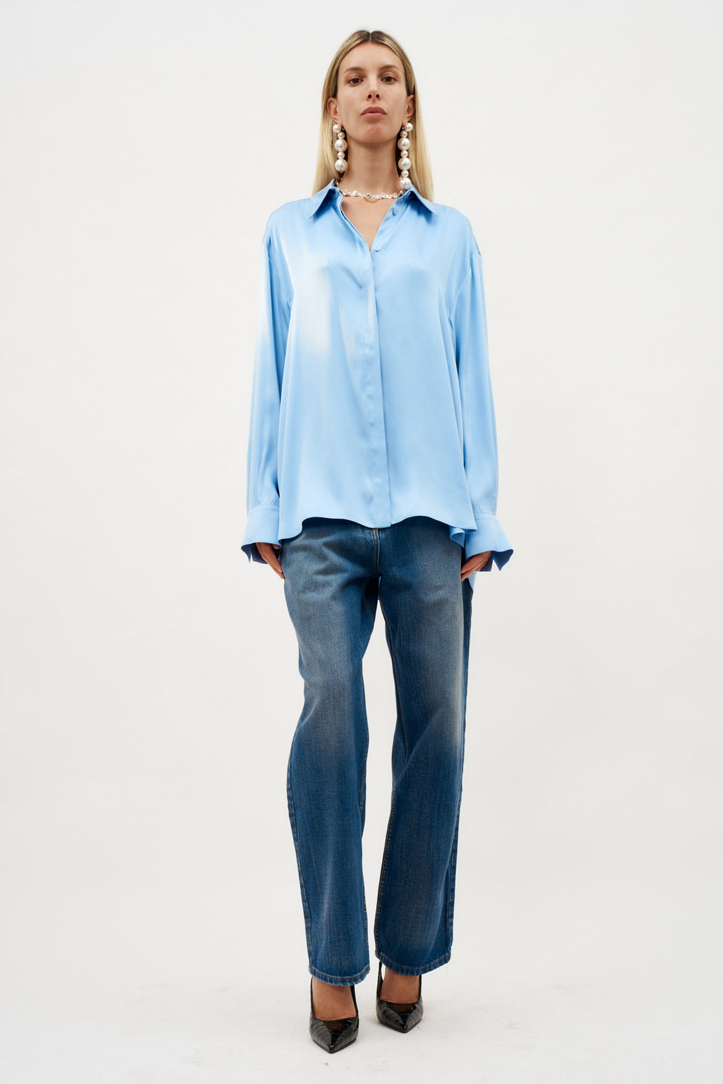 Classic Silk Blue Shirt - Désordre Boutique