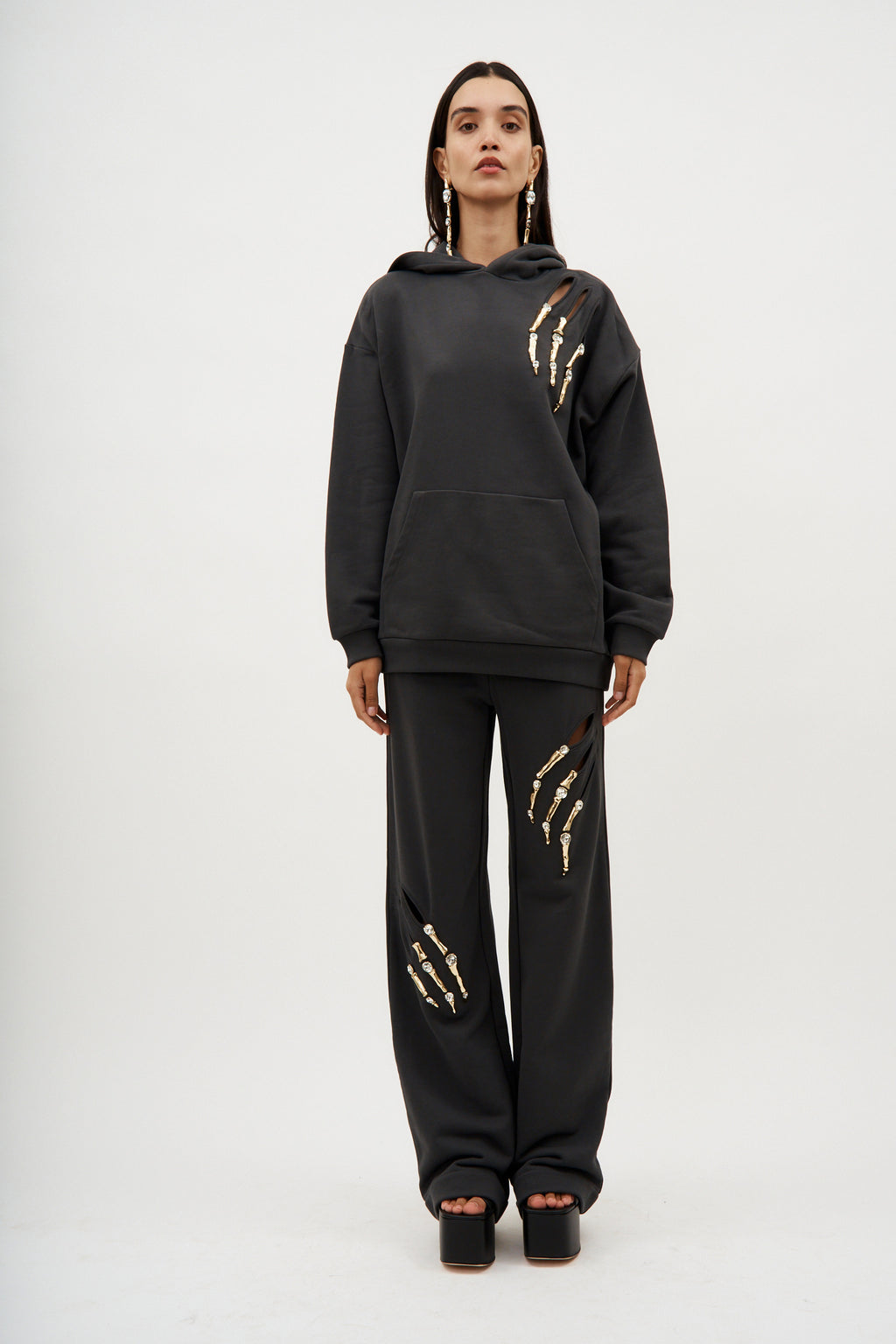 Claw Cutout Charcoal Sweatpant - Désordre Boutique