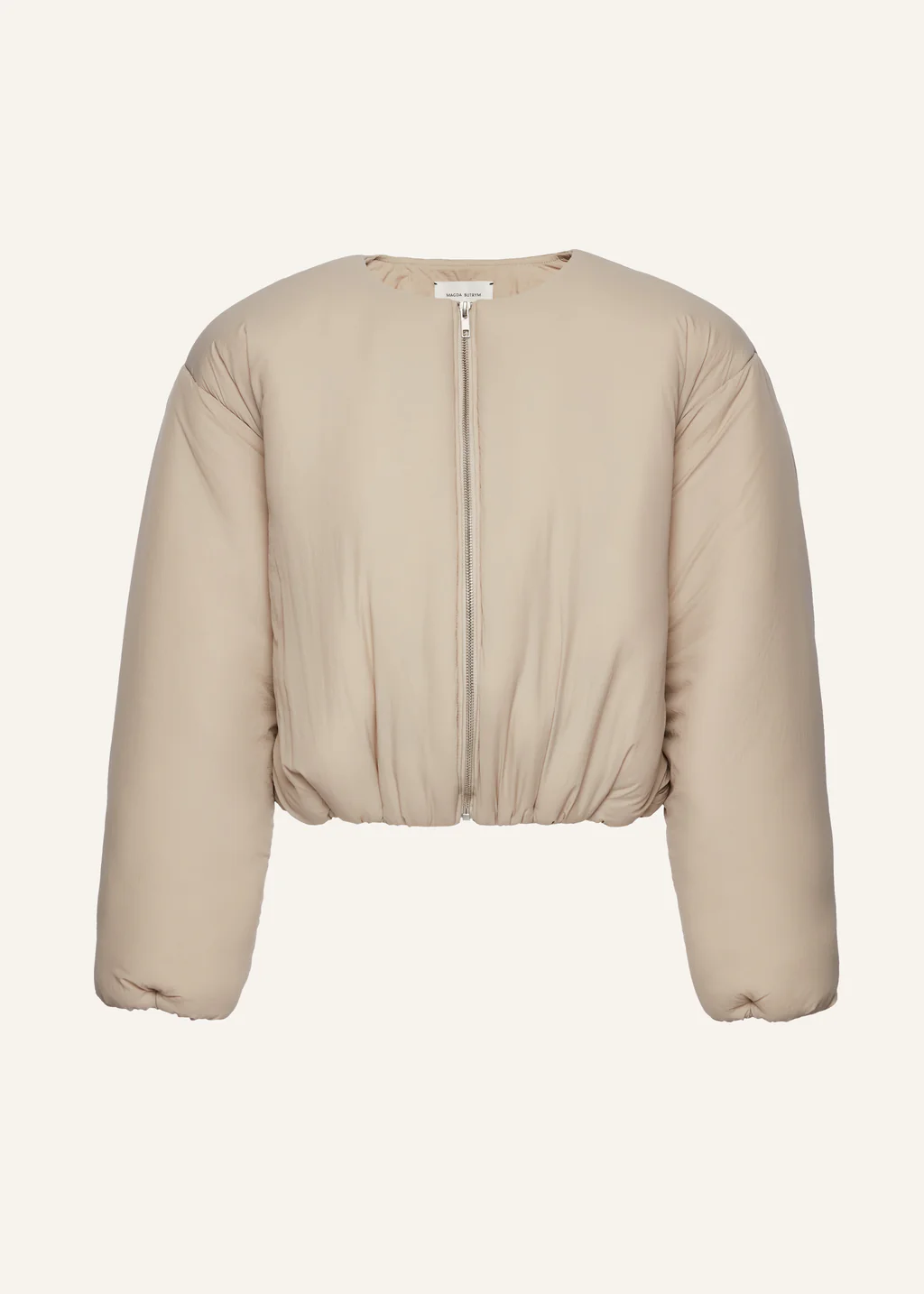 Collarless Beige Puffer Jacket - Désordre Boutique