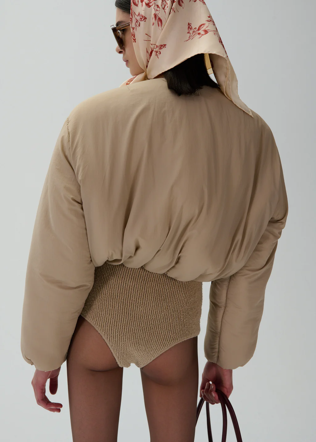 Collarless Beige Puffer Jacket - Désordre Boutique