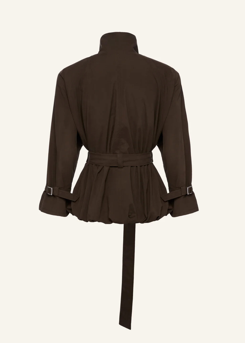 Cotton High Collar Brown Trench Jacket - Désordre Boutique