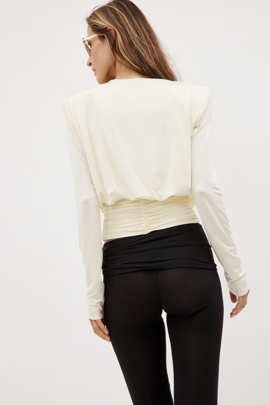 Cowl Neck Long Sleeve Cream Top - Désordre Boutique