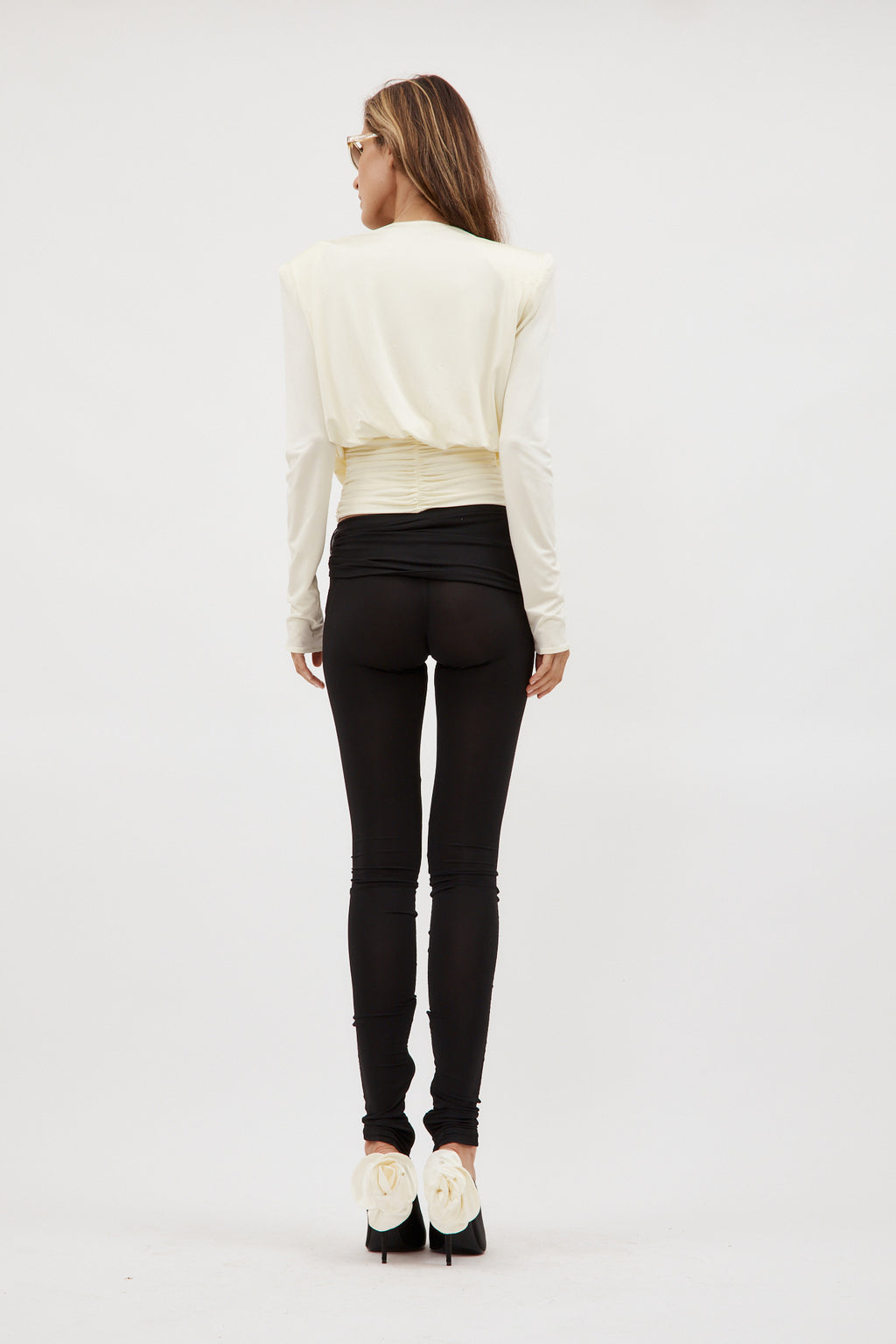 Cowl Neck Long Sleeve Cream Top - Désordre Boutique